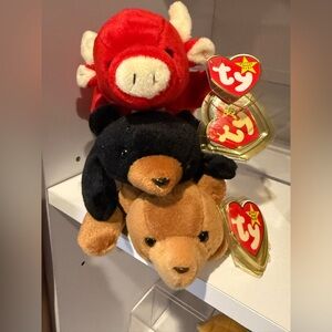 Ty Beanie Babies - Cubbie, Blackie, Snort